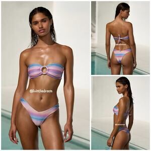 Beach Bunny  Lover Bandeau Top & Tango Bottom - Dawn Ombre $218